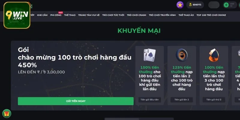 Ưu đãi tân thủ đặc biệt tại 9Win