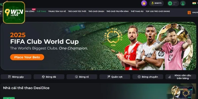 Khám phá sảnh Thể Thao 9WIN